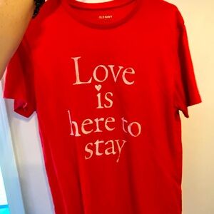 Red “Love” T-Shirt Medium Old Navy